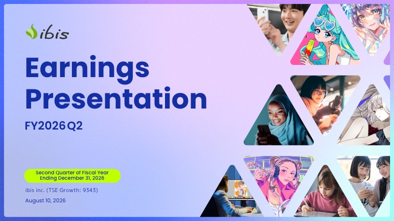 The first slide of the earnings presentation, drawn by ibisOffice